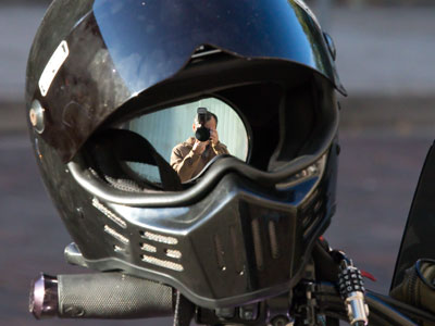 It`s not mine, of course, but I`m interested to see that there`s a camera mount on top of the helmet.