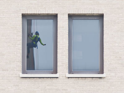 It was a good day to climb down a building.