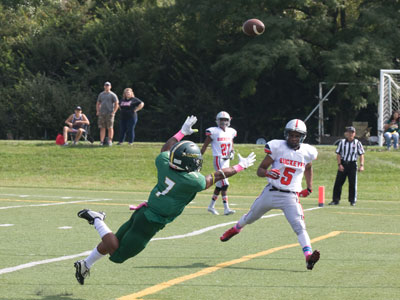 Superman could`ve caught that pass for a touchdown, but Superman doesn`t go to Wright State University.