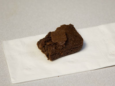 It was a coworker`s birthday, but he didn`t come to work.  We left him one of his birthday brownies.