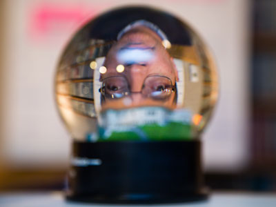 When it`s cold enough outside, I might even stoop to taking a self-portrait in a snow globe.