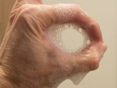 I looked for bubbles in two stores and couldn`t find any, so I fell back on skills learned in childhood.