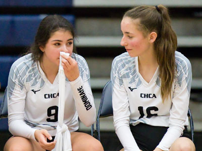 She stopped the ball with her face and had to sit down.