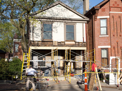 A historic home is never finished, but the neighbors wish it would be.