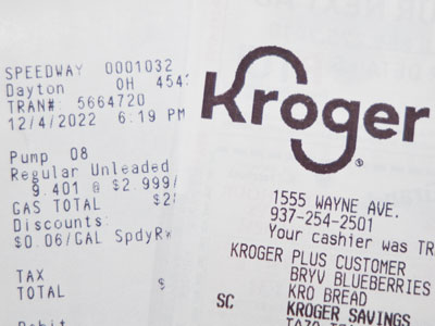 Buying groceries and gas in the same day is painful.