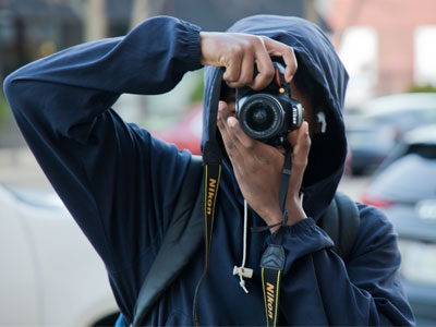I encountered, and hopefully encouraged, another photographer on the street while walking home today.