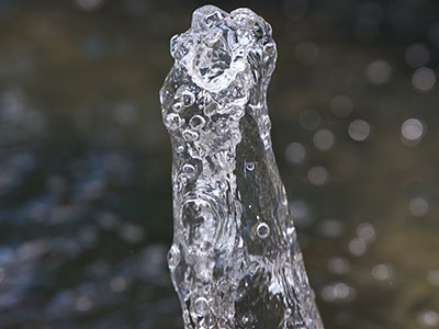 The class practiced taking pictures of moving water.