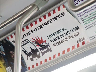 The driver left me alone on The Flyer with the engine running, and she crossed in front of the bus!
