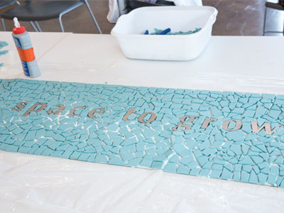 Work on the mosaic continues (see June 25, 2024).