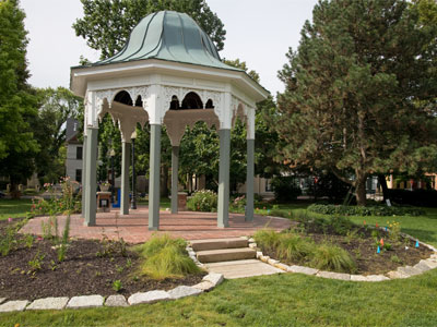 After going through some radical renovations last year, the neighborhood gazebo is looking good.