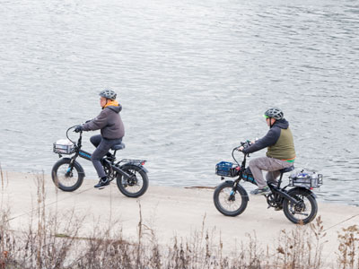 I rode a bike along the river one time.  Got a flat tire.