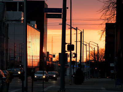At this time of year, I`m looking straight into the sun as I pull out of my parking garage.