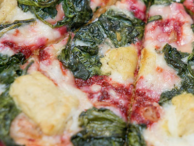 If pizza could talk, what would it say?  Probably lots of cheesy things.