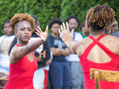 Members of Dayton Contemporary Dance Company performed as part of a Juneteenth celebration.