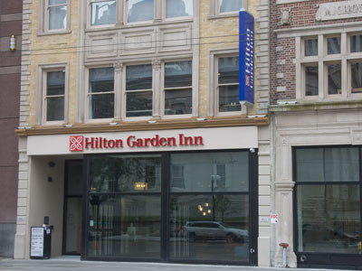 Behind that modest entrance is a 96-room hotel.
