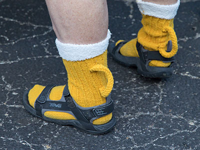 I told him not to spill his socks.  You know, cuz I`m funny.