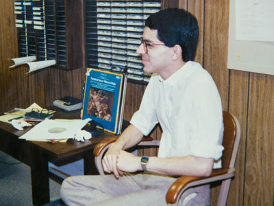 Today I took a photo of a photo that Jenny Paxson took at WDPR in 1989.  Notice the LP records on the table.