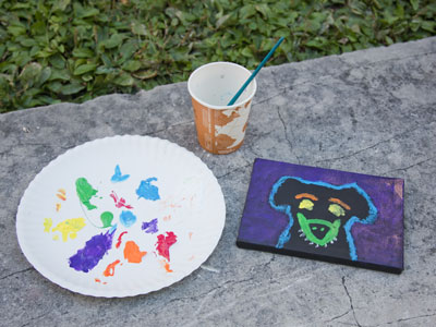 I painted a tribute to the dog of my childhood.  He was the closest thing I had to a brother.