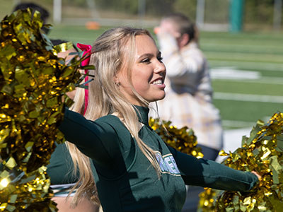 Meanwhile, cheerleaders kept up the encouragement (she was seen here on October 13, 2024, and June 8, 2025).