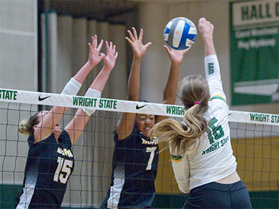 Wright State played hard but they lost the first set.