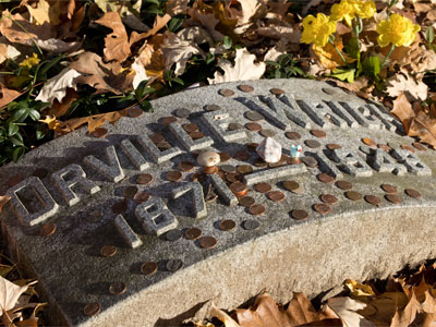 Orville Wright has lots of pennies.