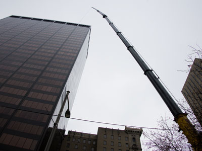 How them guys got up there (see November 17 above).  A giant crane is clogging downtown (see May 7, 2025).