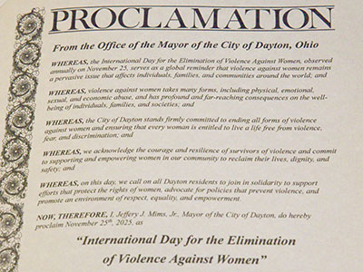 The mayor of Dayton provided a proclamation.