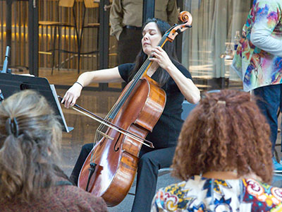 And music was performed by cellist Tara Mar.