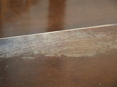 Water damage on my dresser (see December 30 above).