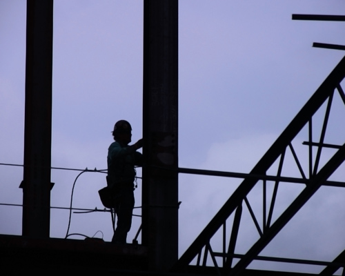 Construction Worker in Downtown Dayton
